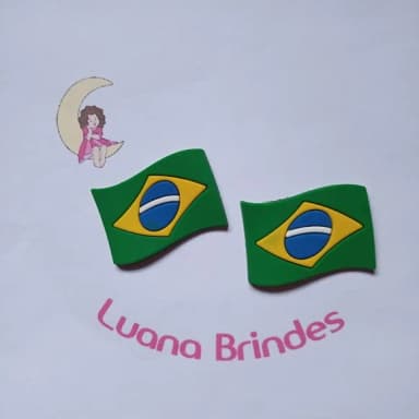 Aplique Bandeira Do Brasil 4cm 5 Unidades