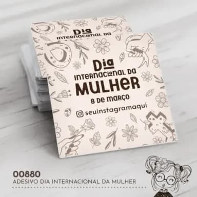 Adesivo Quadrado Dia Internacional da Mulher - 00880