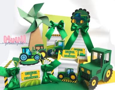 Kit 30 Lembrancinhas Trator Verde