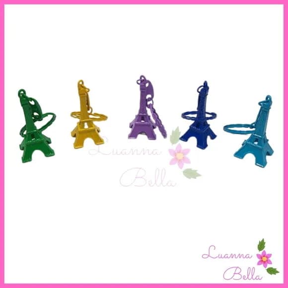 Chaveiro Torre Eiffel de metal Varias Cores -Pct c/5unds