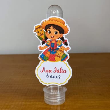 Apliques para Tubetes Personalizados  FESTA JUNINA LARANJA OPÇÃO 2 - Decoração de Festa | Lembrancinhas | Aniversário | Personalizados