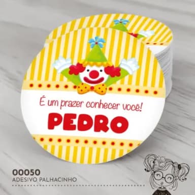 Adesivo Redondo Palhacinho - 00050