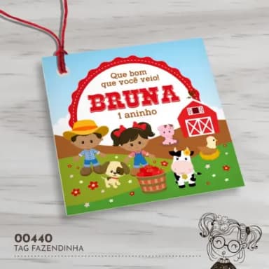 Tag Quadrada Fazendinha - 00440