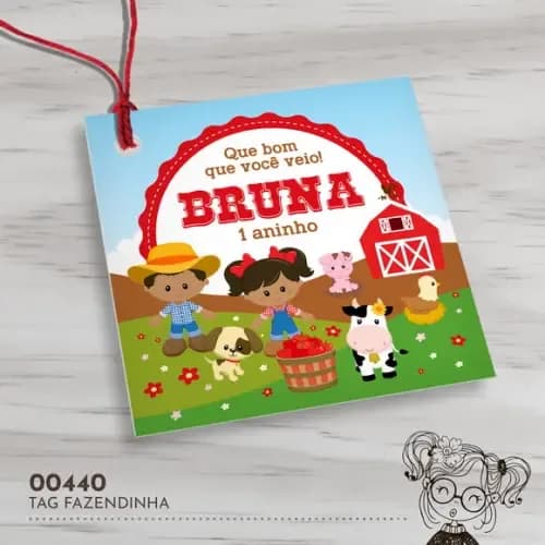 Tag Quadrada Fazendinha - 00440