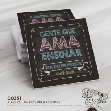 Adesivo Quadrado Dia dos Professores - 00351