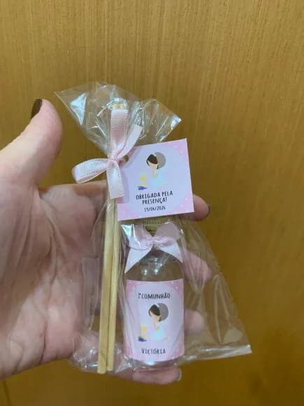 Lembrancinha p/ 1 Comunhão Aromatizador Rosa