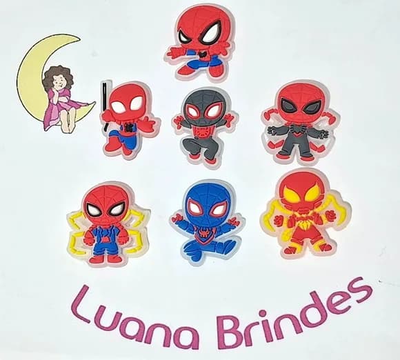 Aplique Fosforescente Aranhaverso Pacotes com 7 Unidades