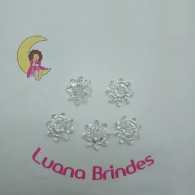 Botão Flor de Acrílico Transparente 2cm Pct 28 Unidades