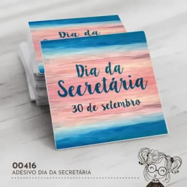 Adesivo Quadrado Dia da Secretária - 00416
