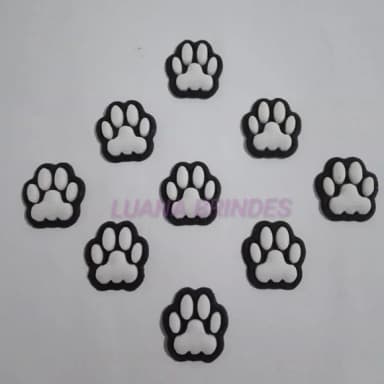 Aplique Emborrachado de Mini Patinhas - Pct C/30 Unidades
