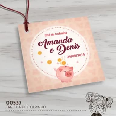 Tag Quadrada Chá de Cofrinho - 00537
