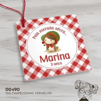 Tag Quadrada Chapeuzinho Vermelho - 00490