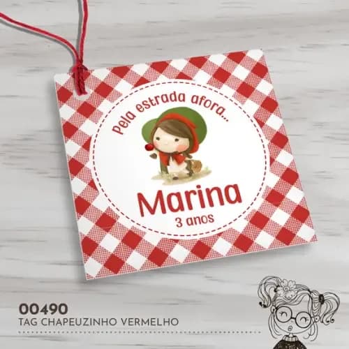 Tag Quadrada Chapeuzinho Vermelho - 00490