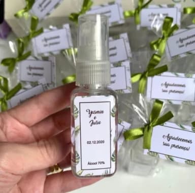 Álcool 70% Spray Lembrancinha casamento folhas