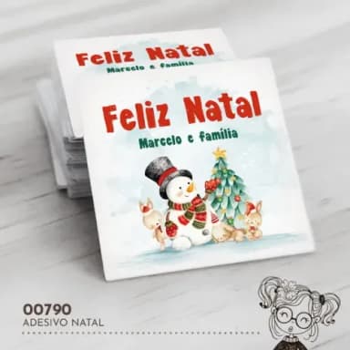 Adesivo Quadrado Natal - 00790