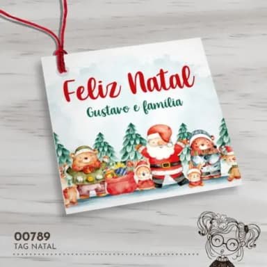 Tag Quadrada Natal - 00789