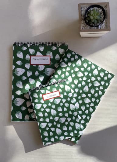 kit 3 cadernos moranguinhos