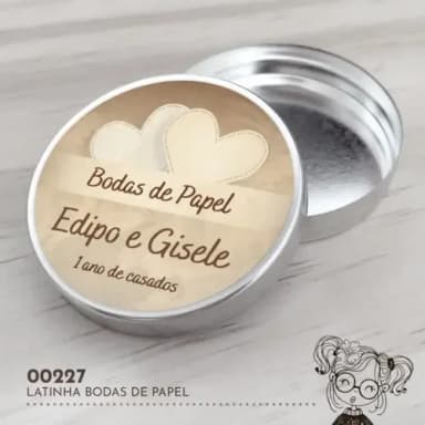 Latinha Adesivada Bodas de Papel - 00227