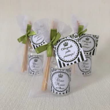 Lembrancinha Aromatizador Realeza 15 Anos Verde Exército