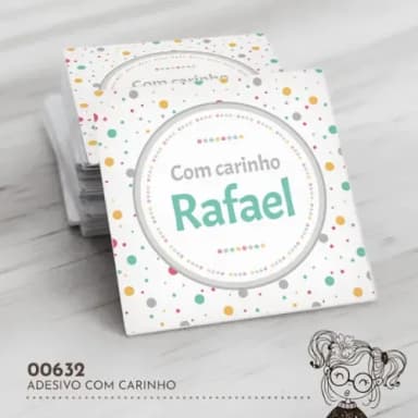 Adesivo Quadrado com Carinho - 00632