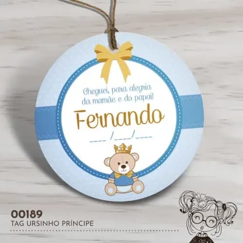 Tag Redonda Ursinho Príncipe - 00189