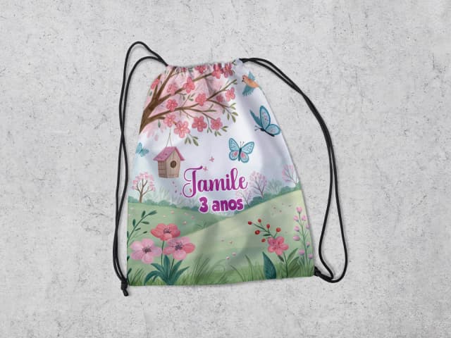 Mochilinha Personalizadada Jardim Encantado