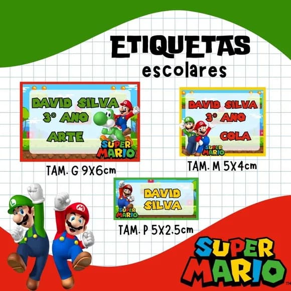 60 Etiquetas Escolares