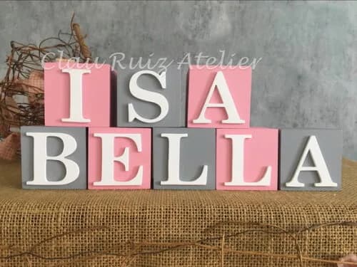 Cubos Decorativos Personalizados MDF Quarto de Bebê
