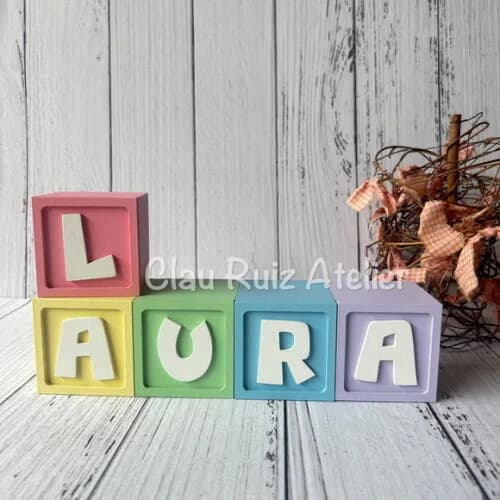 Candy Colors - Cubos 6x6 Decoração Bebê - Cubos Ts