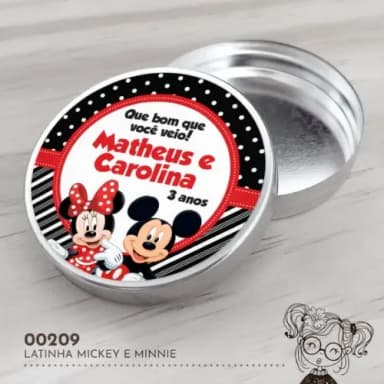 Latinha Adesivada Mickey e Minnie - 00209