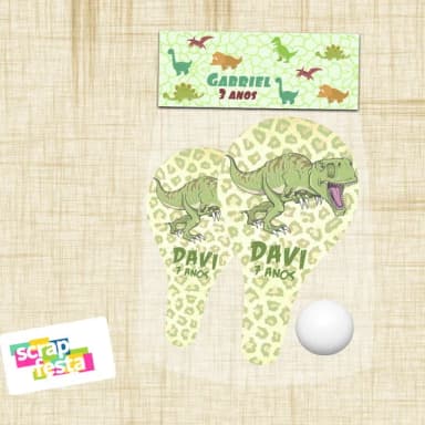 Jogo Ping Pong Personalizado Festa Dinossauro