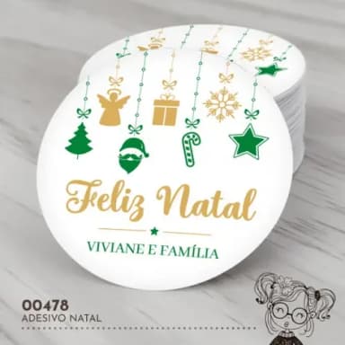 Adesivo Redondo Natal - 00478
