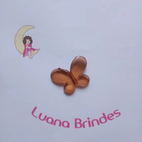 Borboletas de Acrílico Marrom Passante 2,5cm Pct 20 Unids