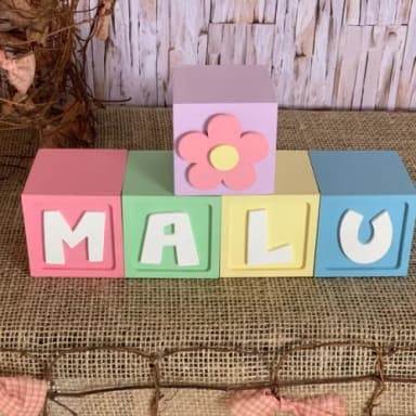 Candy Colors - Cubos 6x6cm Ts Flor - Decoração Bebê