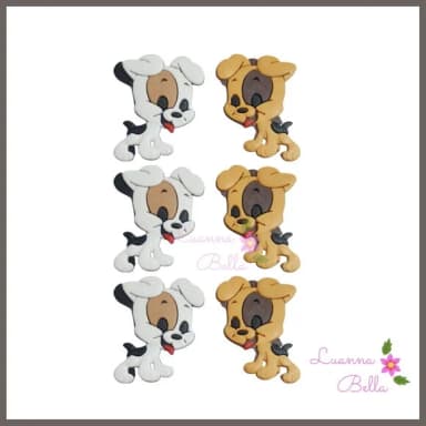 Aplique Emborrachado Cachorrinhos - Pcts c/6 unds