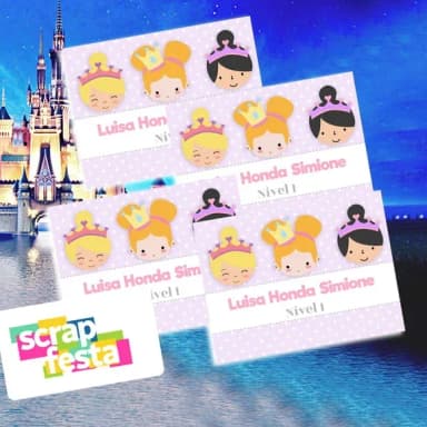 Adesivo Personalizado Etiqueta Escolar 6x8 Princesas Cute