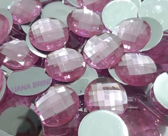 Chaton Rosa Redondo - 18mm - pct c/100 unidades