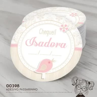Adesivo Redondo Passarinho - 00398