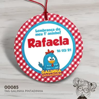 Tag Redonda Galinha Pintadinha - 00085