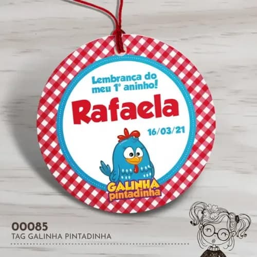 Tag Redonda Galinha Pintadinha - 00085