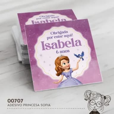 Adesivo Quadrado Princesa Sofia - 00707