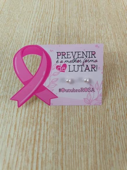 Tag com Brinco Outubro Rosa