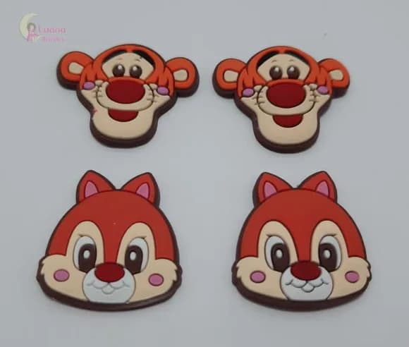 Aplique Carinhas Personagens de Borracha - Pct C/6 Unid