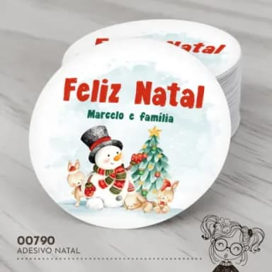 Adesivo Redondo Natal - 00790