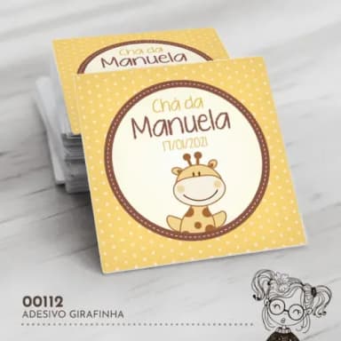 Adesivo Quadrado Girafinha - 00112