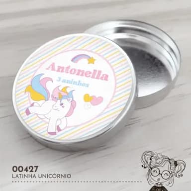 Latinha Adesivada Unicórnio - 00427