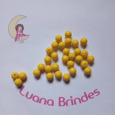 Bolinha Plastica Leitosa Amarelo Brasil 10mm Pct 100 Unidad