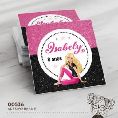 Adesivo Quadrado Barbie - 00536