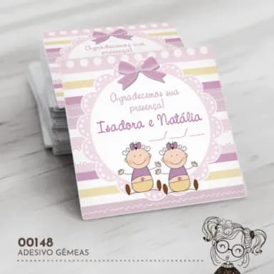 Adesivo Quadrado Gêmeas - 00148