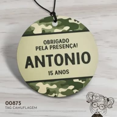 Tag Redonda Camuflagem - 00875